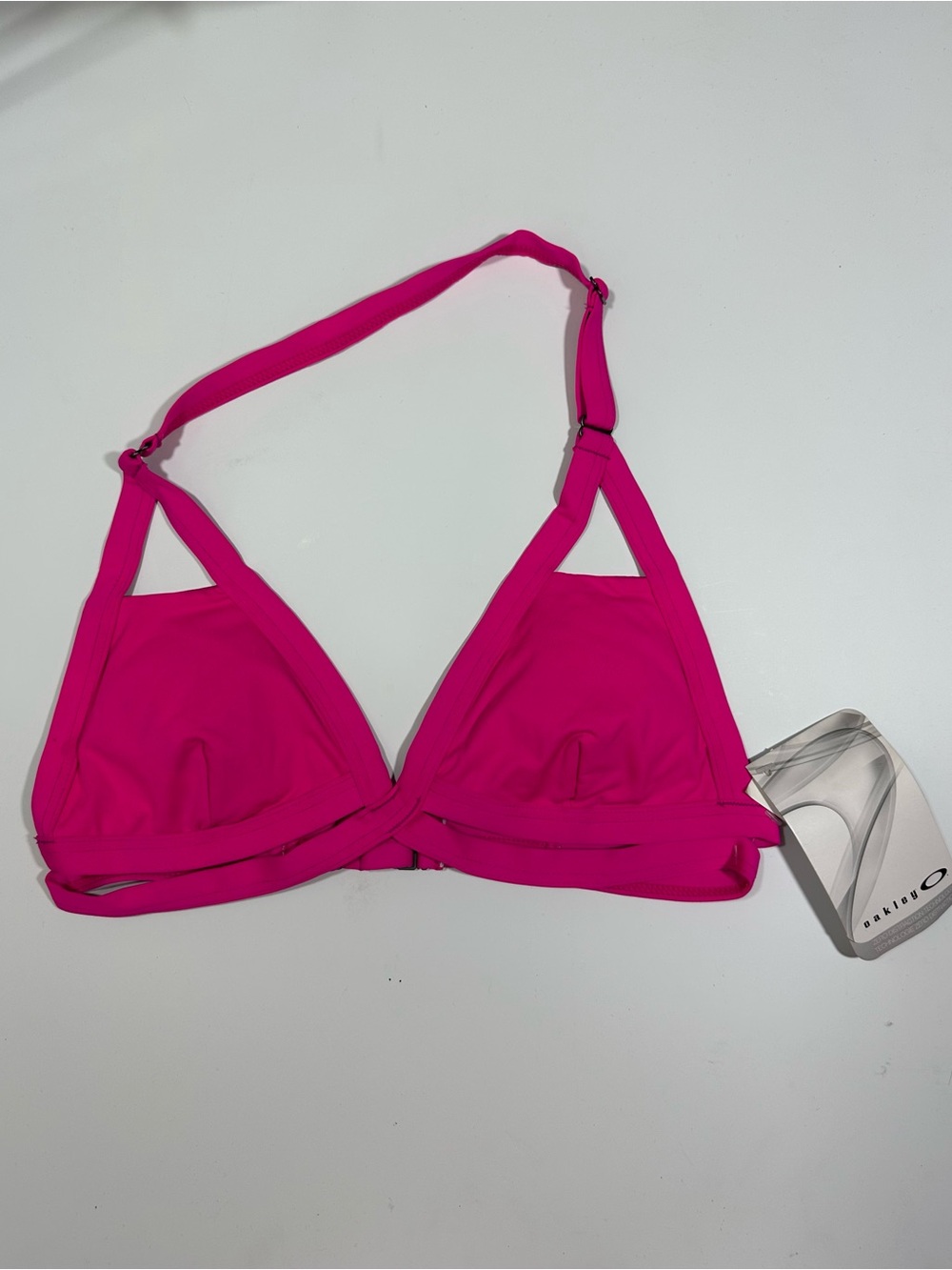 Oakley Hot Pink Triangle Bikini Top – Adjustable Straps – NWT